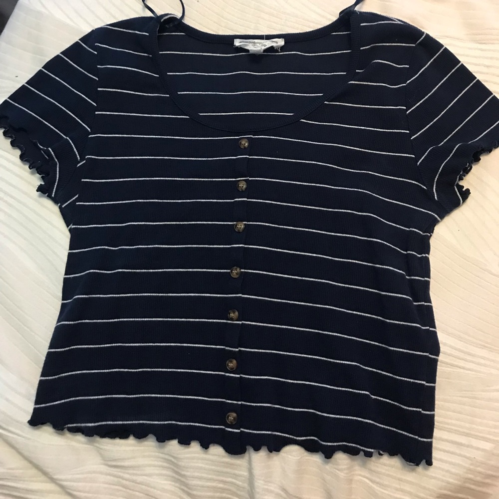 Striped Cropped Shirt
